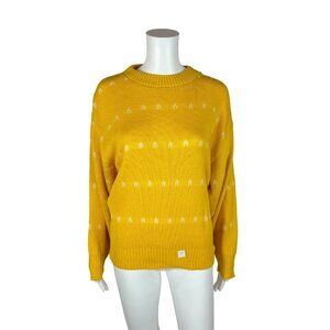 Vintage 80s Yellow Sweater Women's Size L DEADSTOCK Novelty Horseshoes Slouchy